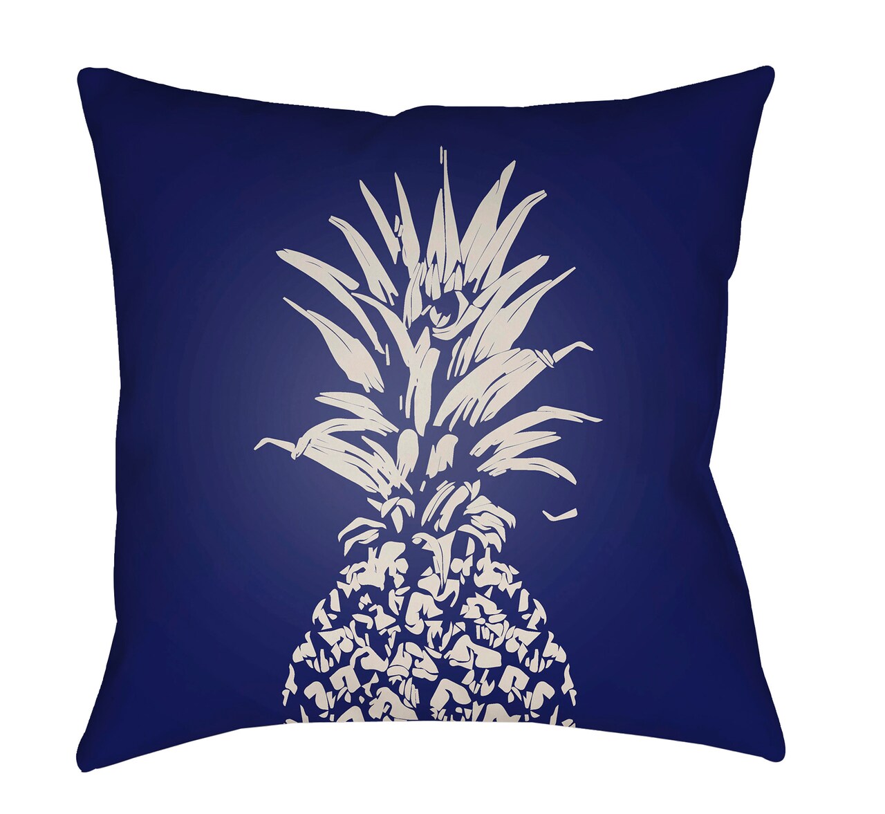 Tiwari Home 18" Blue and White Pineapple Printed Square Throw Pillow Cover with Knife Edge